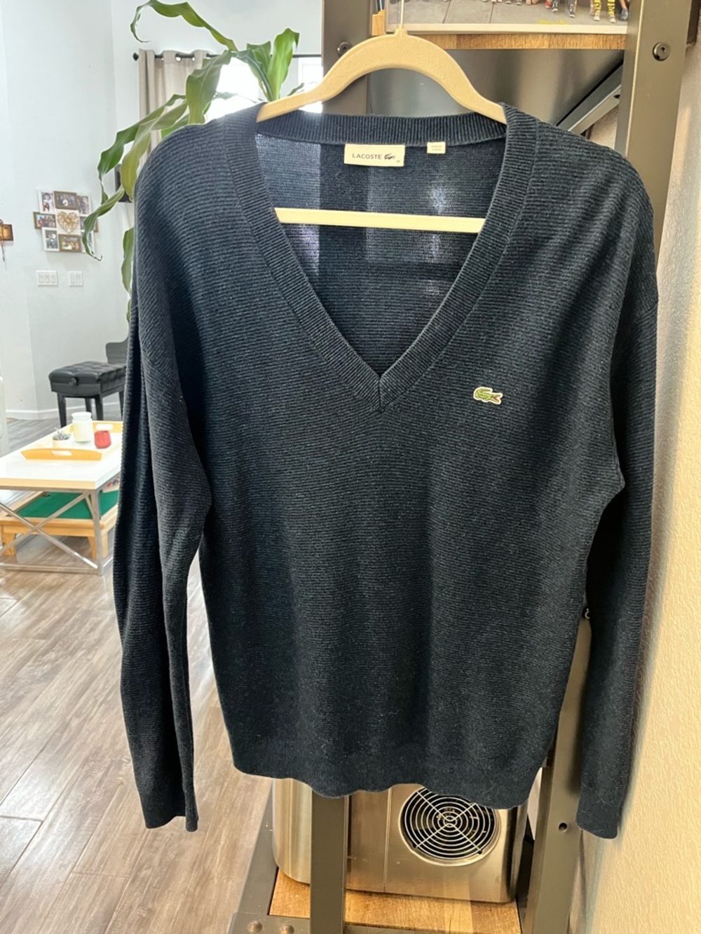 Lacoste Navy Blue V-Neck Sweater